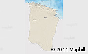 Shaded Relief 3D Map of Darnah, single color outside