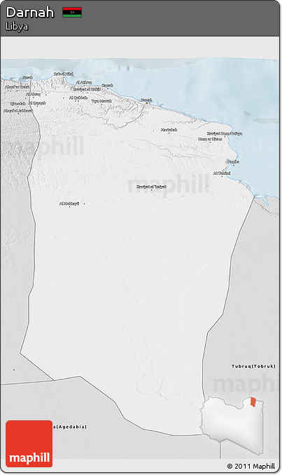 Silver Style 3D Map of Darnah