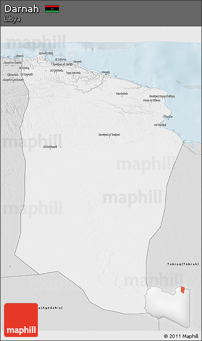 Silver Style 3D Map of Darnah
