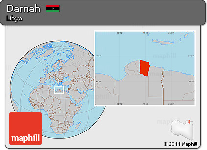 Gray Location Map of Darnah
