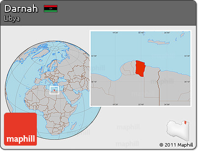 Gray Location Map of Darnah