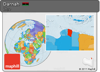 Political Location Map of Darnah