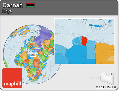 Political Location Map of Darnah