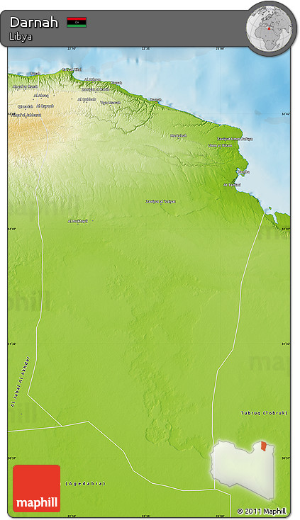 Physical Map of Darnah