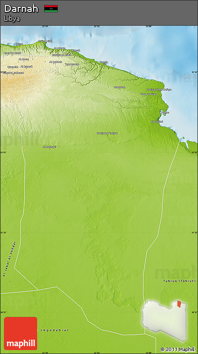 Physical Map of Darnah