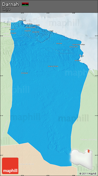 Political Map of Darnah, lighten