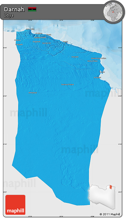 Political Map of Darnah, single color outside
