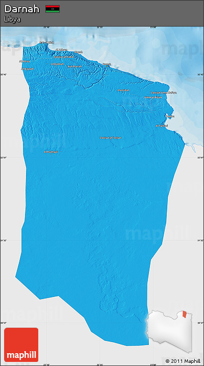 Political Map of Darnah, single color outside