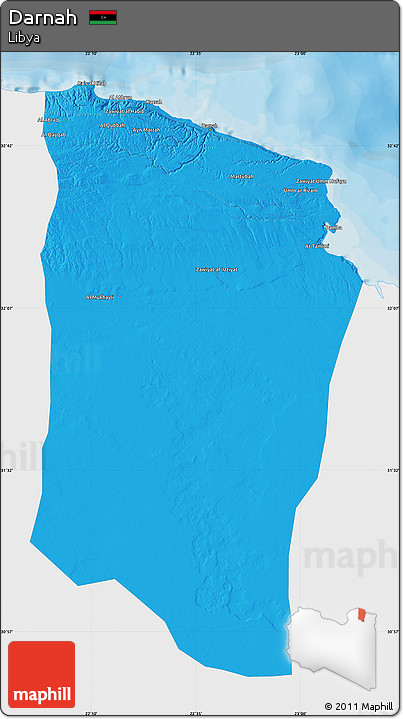 Political Map of Darnah, single color outside
