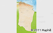 Satellite Map of Darnah, physical outside
