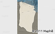 Shaded Relief Map of Darnah, darken