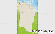 Shaded Relief Map of Darnah, physical outside