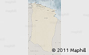 Shaded Relief Map of Darnah, semi-desaturated