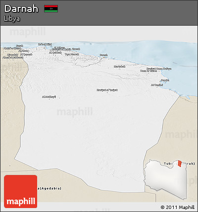 Classic Style Panoramic Map of Darnah