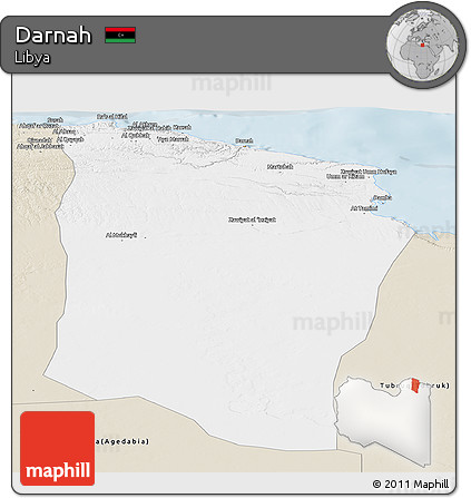 Classic Style Panoramic Map of Darnah