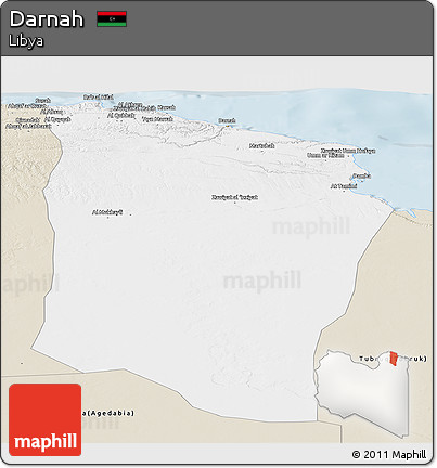 Classic Style Panoramic Map of Darnah
