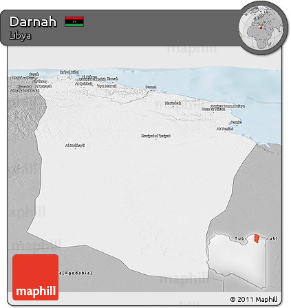Gray Panoramic Map of Darnah