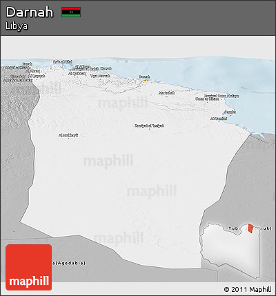 Gray Panoramic Map of Darnah