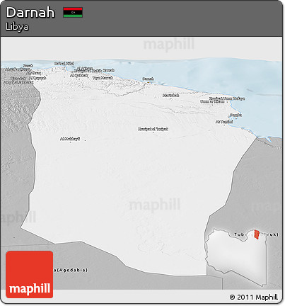 Gray Panoramic Map of Darnah