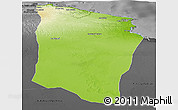Physical Panoramic Map of Darnah, darken, desaturated
