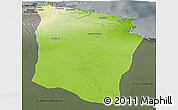 Physical Panoramic Map of Darnah, darken, semi-desaturated