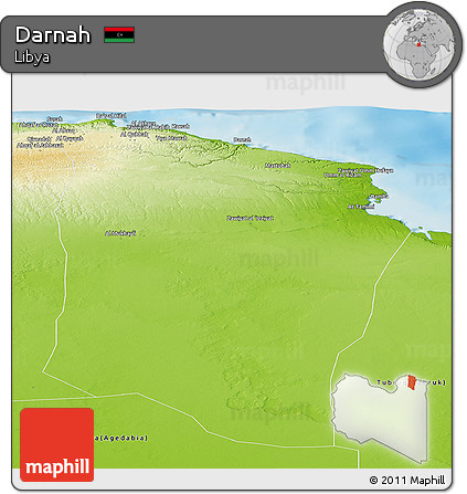 Physical Panoramic Map of Darnah