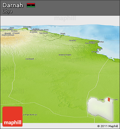 Physical Panoramic Map of Darnah