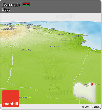 Physical Panoramic Map of Darnah