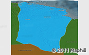 Political Panoramic Map of Darnah, darken