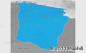 Political Panoramic Map of Darnah, desaturated
