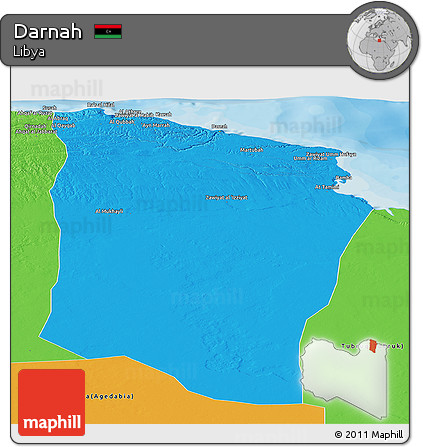 Political Panoramic Map of Darnah