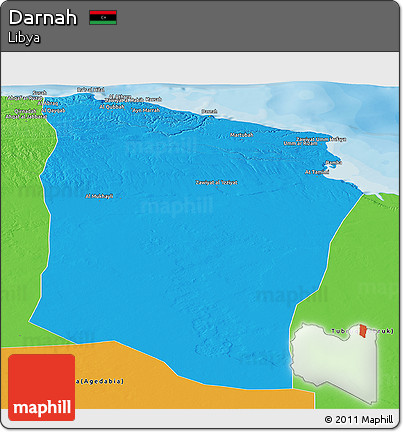 Political Panoramic Map of Darnah