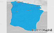 Political Panoramic Map of Darnah, lighten, desaturated
