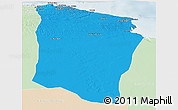 Political Panoramic Map of Darnah, lighten