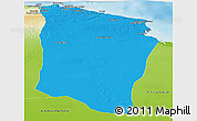 Political Panoramic Map of Darnah, physical outside
