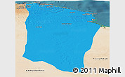 Political Panoramic Map of Darnah, satellite outside