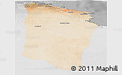 Satellite Panoramic Map of Darnah, lighten, desaturated