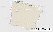 Shaded Relief Panoramic Map of Darnah, cropped outside