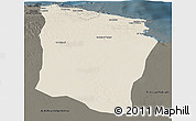 Shaded Relief Panoramic Map of Darnah, darken