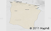 Shaded Relief Panoramic Map of Darnah, lighten, desaturated