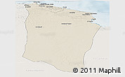 Shaded Relief Panoramic Map of Darnah, lighten