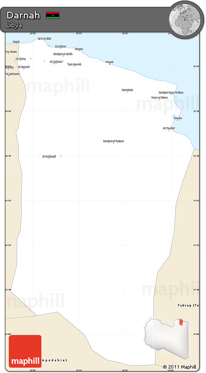 Classic Style Simple Map of Darnah