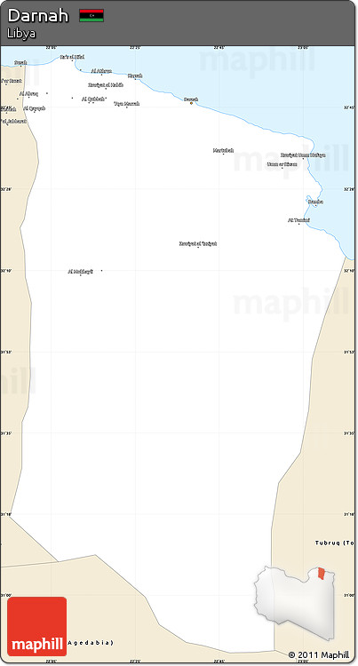 Classic Style Simple Map of Darnah