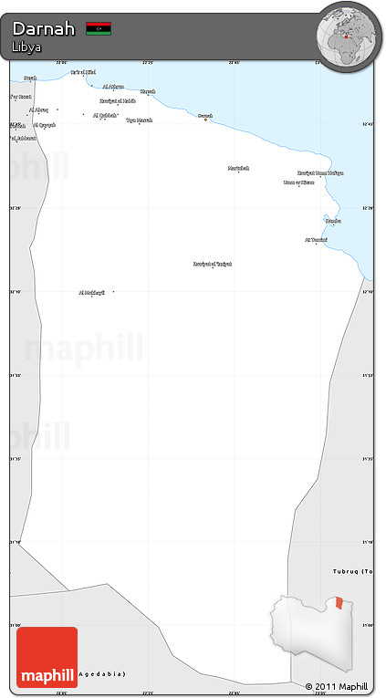 Silver Style Simple Map of Darnah