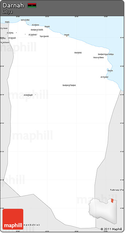Silver Style Simple Map of Darnah