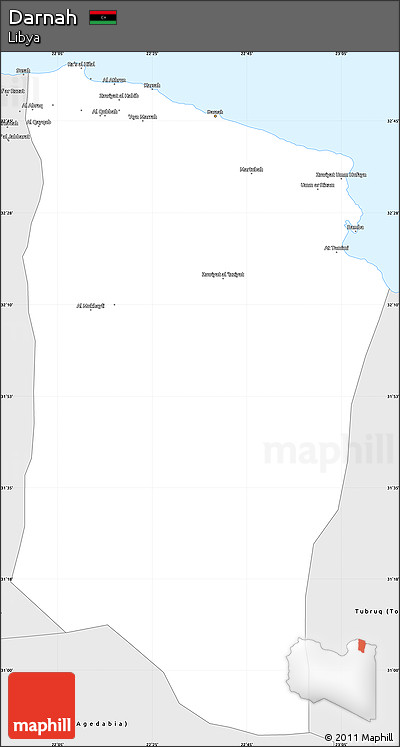 Silver Style Simple Map of Darnah