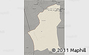Shaded Relief 3D Map of Ghadamis, darken, semi-desaturated