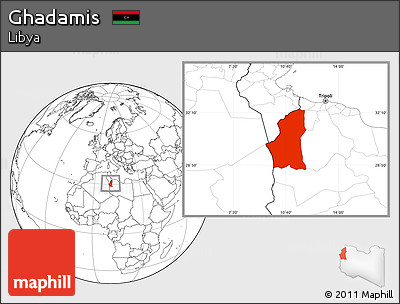 Blank Location Map of Ghadamis