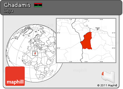 Blank Location Map of Ghadamis