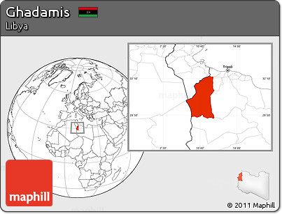 Blank Location Map of Ghadamis